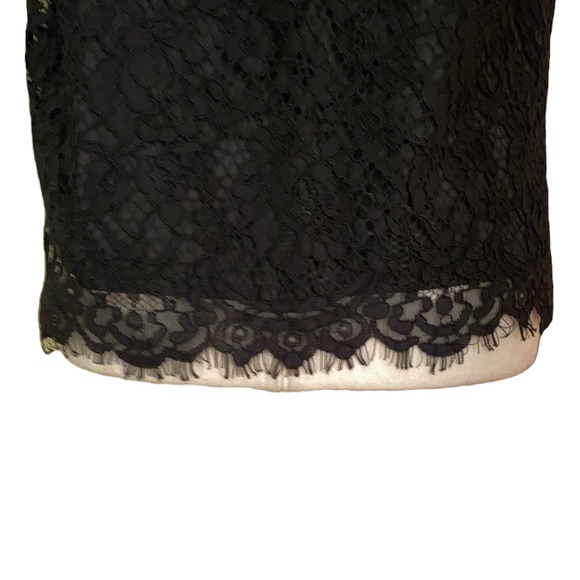 J. Crew Black Lace Keyhole Short Scalloped Sleeve Top - S - Picture 10 of 14